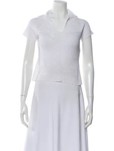 Pre-owned Ralph Lauren V-neck Short Sleeve Polo In White