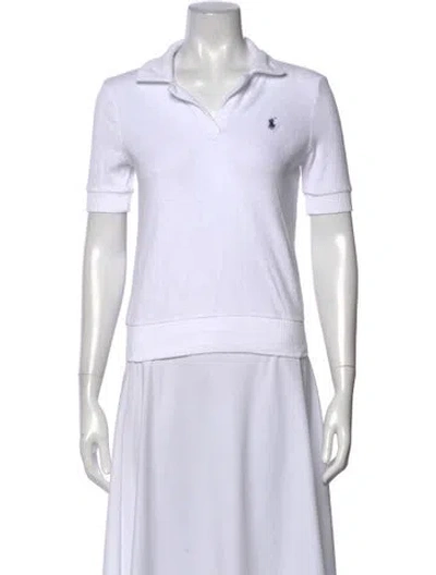 Pre-owned Ralph Lauren V-neck Short Sleeve Polo In White