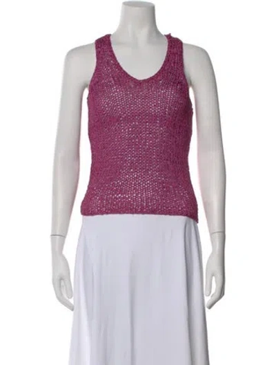 Pre-owned Ralph Lauren V-neck Sleeveless Top In Pink