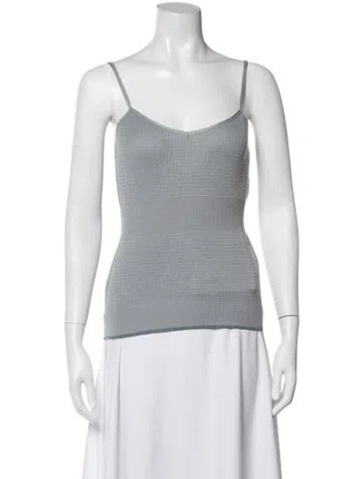 Pre-owned Ralph Lauren V-neck Sleeveless Top W/ Tags In Grey