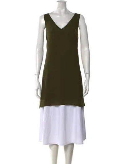 Pre-owned Ralph Lauren V-neck Sleeveless Tunic In Green