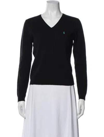 Pre-owned Ralph Lauren V-neck Sweater In Black