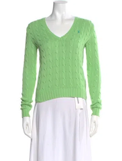Pre-owned Ralph Lauren V-neck Sweater In Green