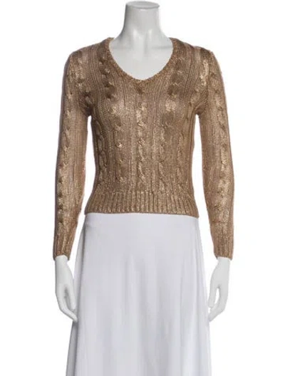 Pre-owned Ralph Lauren V-neck Sweater In Neutral