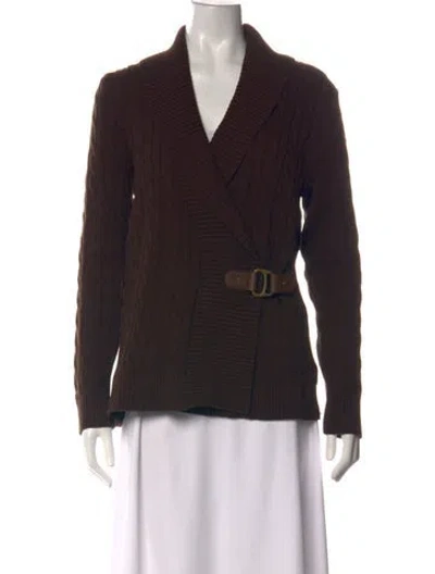 Pre-owned Ralph Lauren V-neck Sweater W/ Tags In Brown