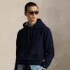 Ralph Lauren Waffle-knit Fleece Hoodie In Blue