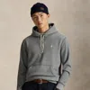 Ralph Lauren Waffle-knit Fleece Hoodie In Gray