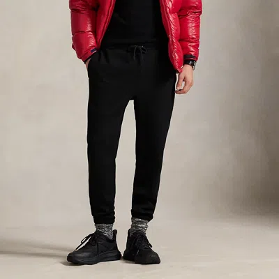Ralph Lauren Waffle-knit Fleece Sweatpant In Black