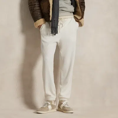 Ralph Lauren Waffle-knit Fleece Sweatpant In Neutral