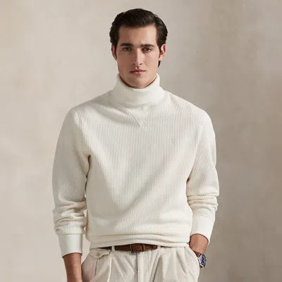 Ralph Lauren Waffle-knit Fleece Turtleneck In White