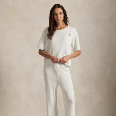 Polo Ralph Lauren Waffle-knit Pajama Set In Ecru In White
