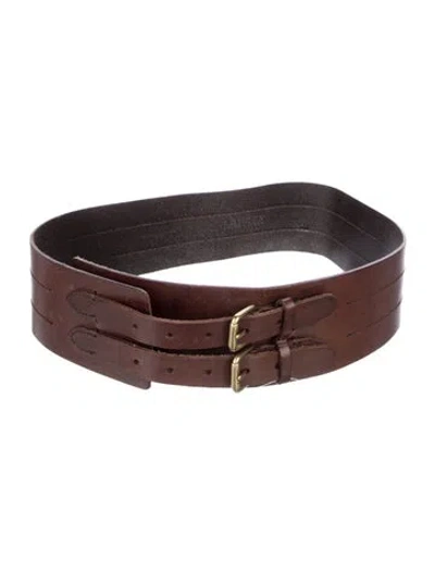 Pre-owned Ralph Lauren Waist Belt Wide Waist Belt In Brown