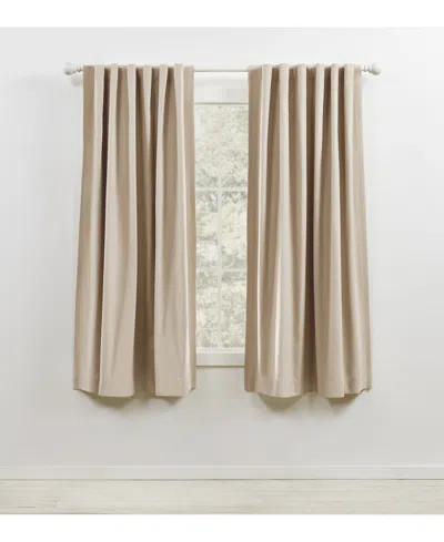 Ralph Lauren Waller Blackout Solid Back Tab Rod Pocket Curtain Panel, 52" X 63" In Taupe