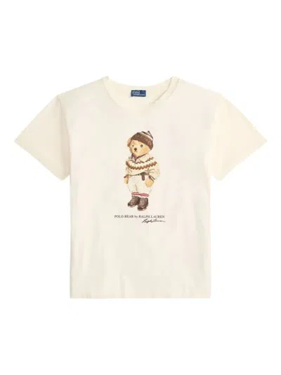 Ralph Lauren Warm White Teddy T-shirt In Neutral