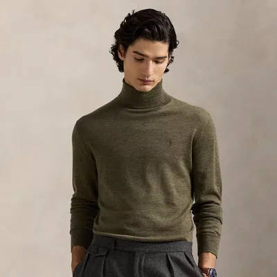Ralph Lauren Washable Wool Turtleneck Sweater In Green