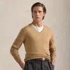 Ralph Lauren Washable Wool V-neck Sweater In Brown