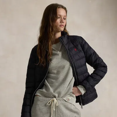 Ralph Lauren Water-repellant Packable Jacket In Black