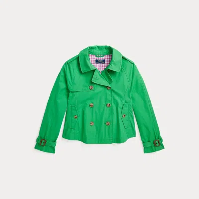 Ralph Lauren Kids' Water-resistant Cotton Trench Coat In Purple