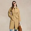Polo Ralph Lauren Water-resistant Twill Long Car Coat In Cafe Tan