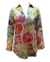Polo Ralph Lauren Watercolor Tunic Top In Multicolor Cotton In Multi