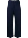 Ralph Lauren Cropped Wide-leg Chinos With Pockets And Belt Loops In Black