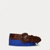 Ralph Lauren Webbed Cotton & Leather Belt