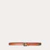 Ralph Lauren Western Leather Skinny Belt In Brown