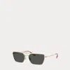 Ralph Lauren Western Rectangle Sunglasses In Gold