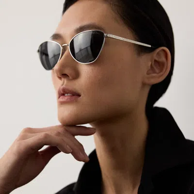 Ralph Lauren Western Rectangle Sunglasses In Silver In Multi