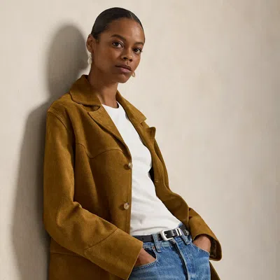Polo Ralph Lauren Western Suede Jacket In Maple In Brown