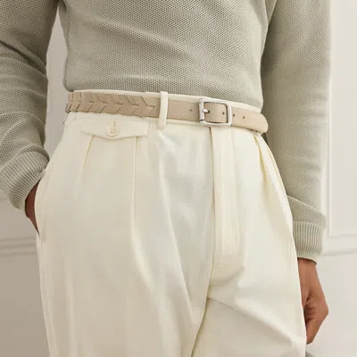 Ralph Lauren Whipstitched Calf-suede Belt In Clay In Neutral