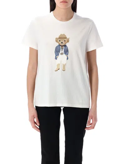 Ralph Lauren Bear Graphic Print Tshirt In White