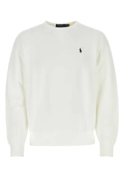 Ralph Lauren White Cotton Blend Oversize Sweatshirt