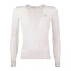 Polo Ralph Lauren Ralph Lauren White Cotton Cable-knit Crew Neck Sweater In White