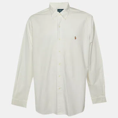 Pre-owned Ralph Lauren White Cotton Custom Fit Button Down Shirt Xxl