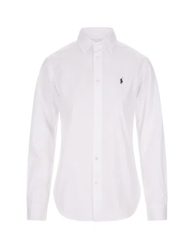 Ralph Lauren White Cotton Relaxed-fit Shirt With Contrasting Pony