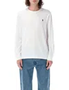 Ralph Lauren Cotton-blend Logo Hoodie Ribbed Finish In White