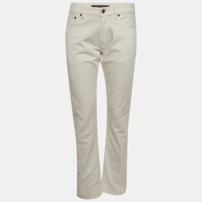 Pre-owned Ralph Lauren White Denim Straight Fit Jeans M/waist 32"