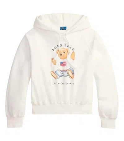 Ralph Lauren White Graphic Hood Sweatshirt
