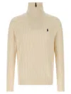 Ralph Lauren White Half Zip Sweater In Neutral