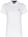 Ralph Lauren Julie Embroidered Logo Polo Shirt In White