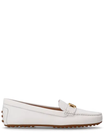 Ralph Lauren White Leather Loafers