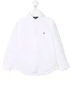 RALPH LAUREN WHITE LINEN SHIRT WITH EMBROIDERED PONY