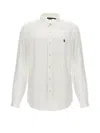 Polo Ralph Lauren Embroidered-logo Cotton Shirt In White