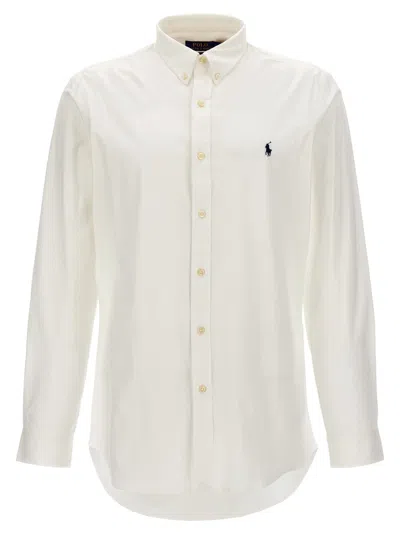 Polo Ralph Lauren Long-sleeved Button-down Shirt With Tailored Fit In White