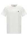 Polo Ralph Lauren Man White T-shirt With Embroidered Navy Blue Pony In White