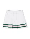 RALPH LAUREN WHITE PLEATED MINI SKIRT WITH STRIPED PATTERN