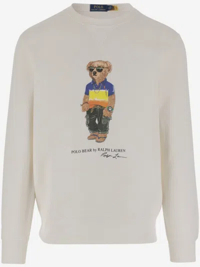 Ralph Lauren White Polo Bear-graphic Sweatshirt