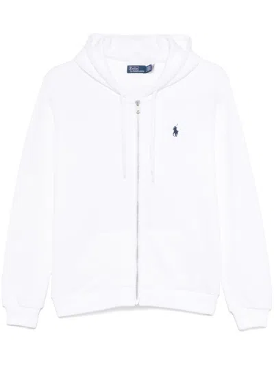 Ralph Lauren White Polo Pony-embroidered Hoodie