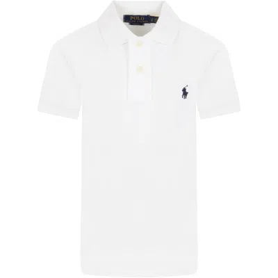 Ralph Lauren Kids' White Polo Shirt For Boy With Pony Logo
